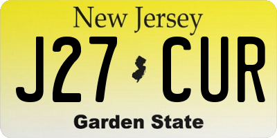 NJ license plate J27CUR