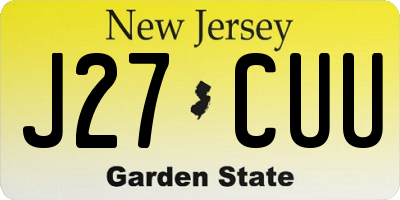 NJ license plate J27CUU