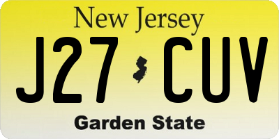 NJ license plate J27CUV