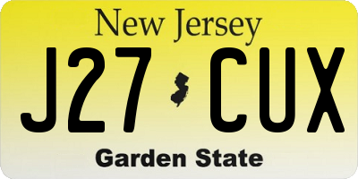 NJ license plate J27CUX