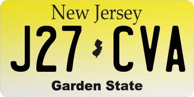 NJ license plate J27CVA