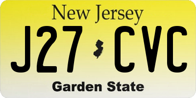 NJ license plate J27CVC