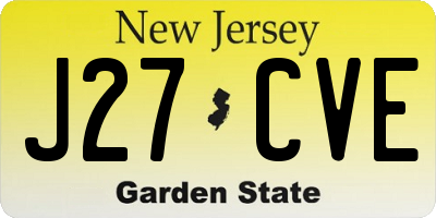 NJ license plate J27CVE