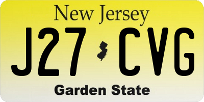 NJ license plate J27CVG