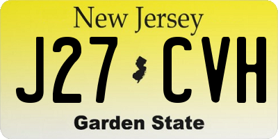 NJ license plate J27CVH