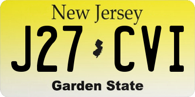 NJ license plate J27CVI