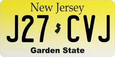 NJ license plate J27CVJ