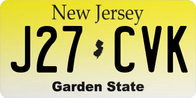 NJ license plate J27CVK