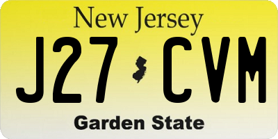 NJ license plate J27CVM
