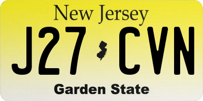 NJ license plate J27CVN