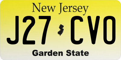 NJ license plate J27CVO