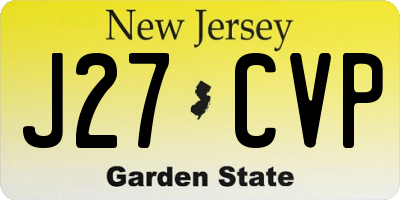 NJ license plate J27CVP