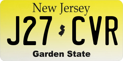 NJ license plate J27CVR