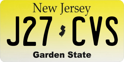 NJ license plate J27CVS