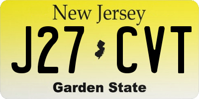 NJ license plate J27CVT