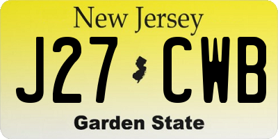 NJ license plate J27CWB