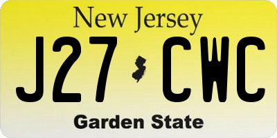 NJ license plate J27CWC
