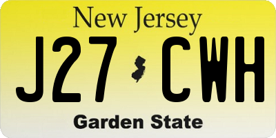NJ license plate J27CWH