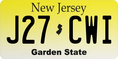 NJ license plate J27CWI