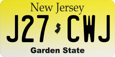 NJ license plate J27CWJ