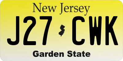 NJ license plate J27CWK