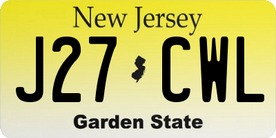 NJ license plate J27CWL