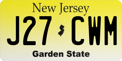 NJ license plate J27CWM