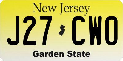 NJ license plate J27CWO