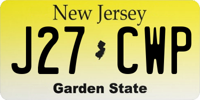 NJ license plate J27CWP