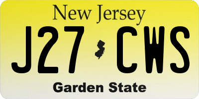 NJ license plate J27CWS