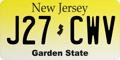 NJ license plate J27CWV