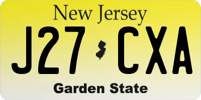 NJ license plate J27CXA