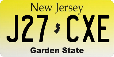 NJ license plate J27CXE