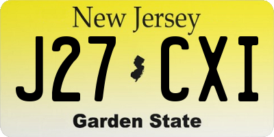 NJ license plate J27CXI