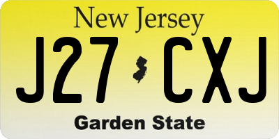 NJ license plate J27CXJ