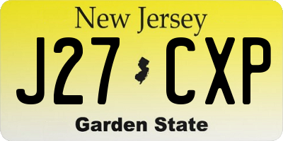 NJ license plate J27CXP