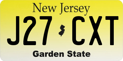 NJ license plate J27CXT