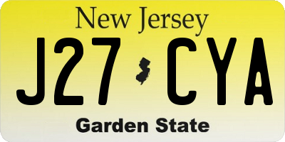 NJ license plate J27CYA