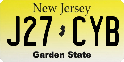 NJ license plate J27CYB