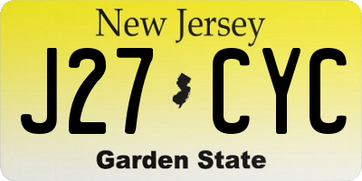 NJ license plate J27CYC