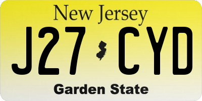 NJ license plate J27CYD