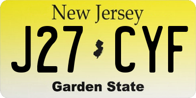 NJ license plate J27CYF