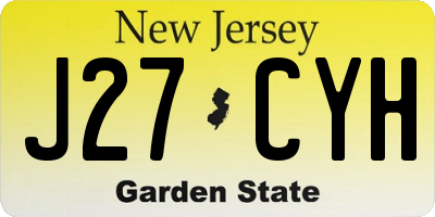 NJ license plate J27CYH