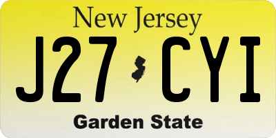 NJ license plate J27CYI