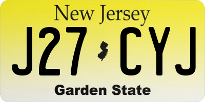 NJ license plate J27CYJ