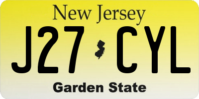 NJ license plate J27CYL