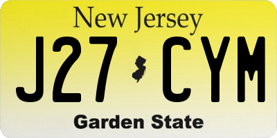 NJ license plate J27CYM