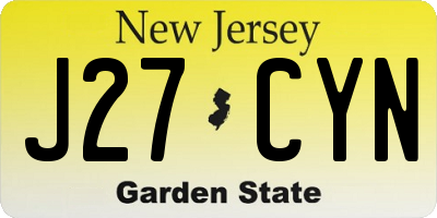 NJ license plate J27CYN