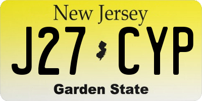 NJ license plate J27CYP