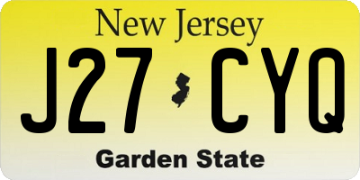 NJ license plate J27CYQ